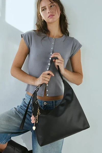 Baggu Recycled Leather Shoulder Bag In Black, Women's At Urban Outfitters