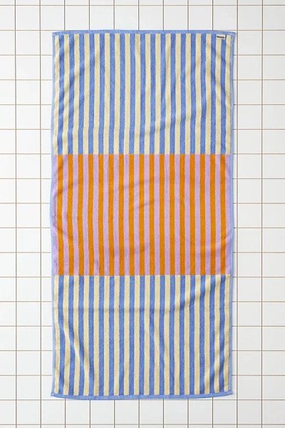 Baggu Reversible Bath Towel In Hotel Stripe At Urban Outfitters In Blue