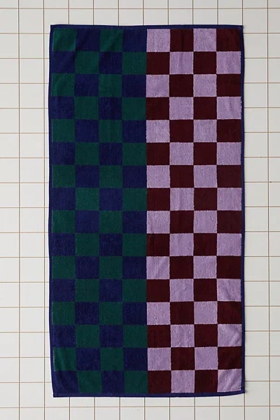 Baggu Reversible Bath Towel In Jewel Checks At Urban Outfitters