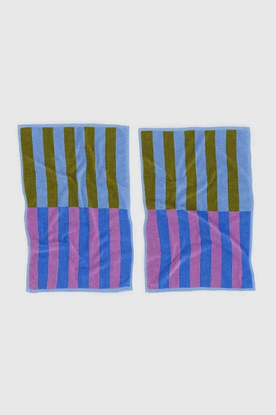 Baggu Reversible Hand Towel Set In Cabana Stripe Mix At Urban Outfitters