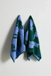 Baggu Reversible Hand Towel Set In Cats At Urban Outfitters In Blue