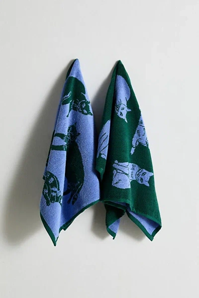 Baggu Reversible Hand Towel Set In Cats At Urban Outfitters