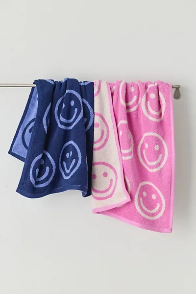 Baggu Reversible Hand Towel Set In Happy Pink Blue At Urban Outfitters
