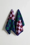 Baggu Reversible Hand Towel Set In Jewel Checks At Urban Outfitters In Multi