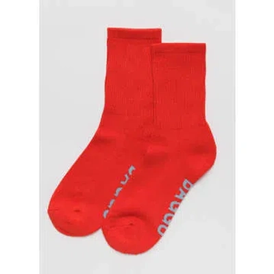 Baggu Ribbed Socks In Red