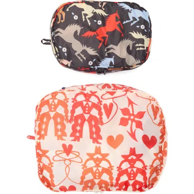 Baggu Set Of 2 Packing Cubes In Western Cut-outs