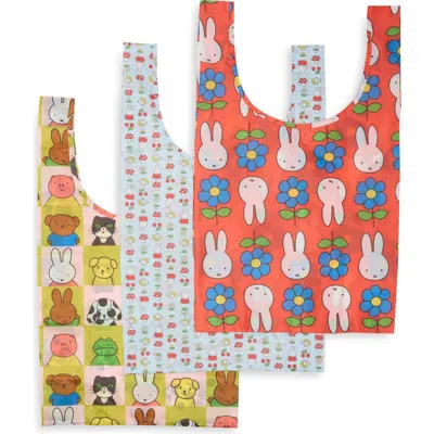 Baggu Set Of 3 Standard  Recycled Nylon Totes In Miffy