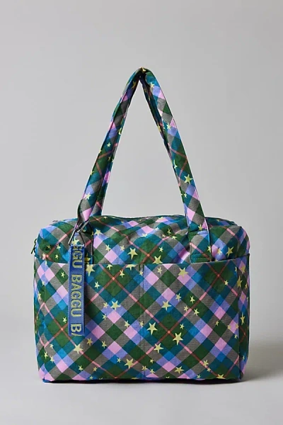 Baggu Small Cloud Carry-on Bag In Green Star Plaid, Women's At Urban Outfitters