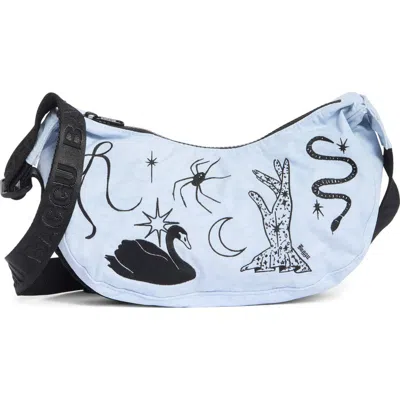 Baggu Small Crescent Nylon Bag In Embroidered Ballet Icons