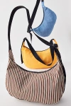 Baggu Small Nylon Crescent Bag In Brown Stripe, Women's At Urban Outfitters