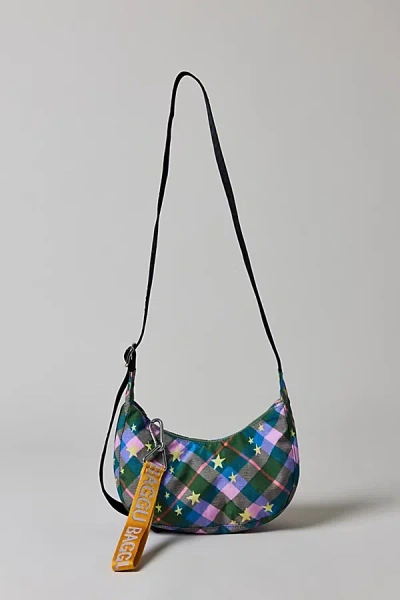 Baggu Small Nylon Crescent Bag In Green Star Plaid, Women's At Urban Outfitters