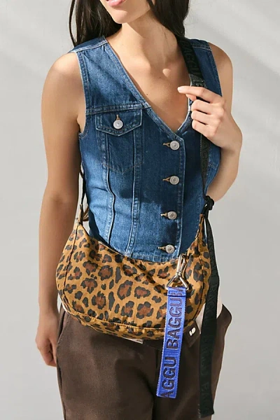Baggu Small Nylon Crescent Bag In Leopard, Women's At Urban Outfitters