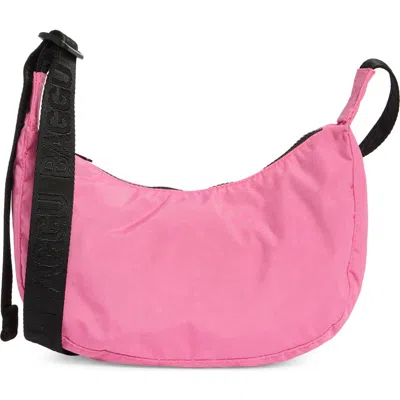 Baggu Small Nylon Crescent Bag In Pink