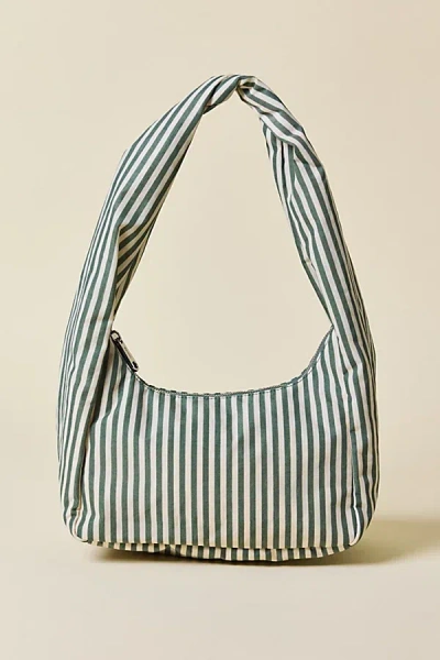 Baggu Small Nylon Meringue Bag In Sage Stripe, Women's At Urban Outfitters In Green