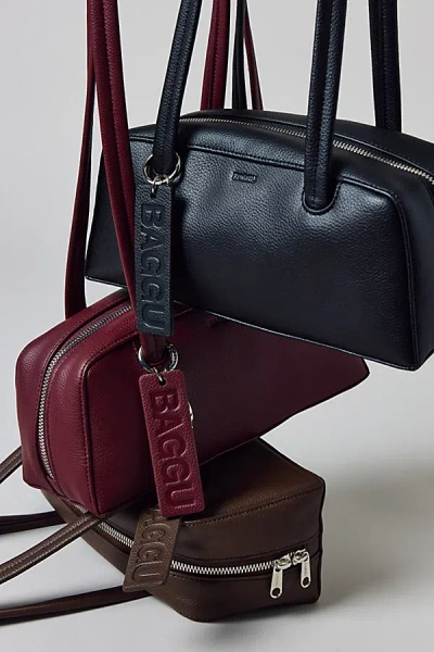 Baggu Small Recycled Leather Bowler Bag In Black, Women's At Urban Outfitters