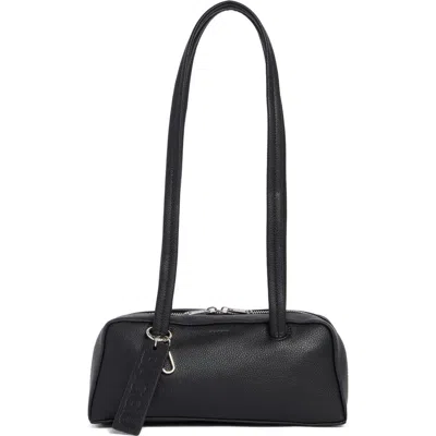 Baggu Small Recycled Leather Bowler Shoulder Bag In Black