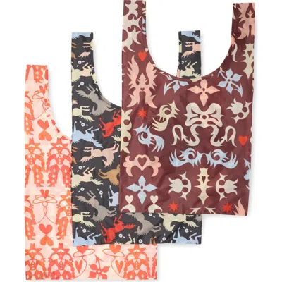 Baggu Standard Set Of 3 Reusable Totes In Western Cut-outs