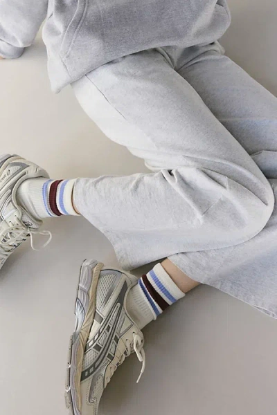 Baggu Striped Ribbed Sock In Ivory Stripe, Women's At Urban Outfitters In White