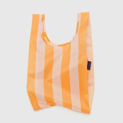 Baggu Tangerine Wide Stripe Stripe Baby Size Reusable Bag In Orange