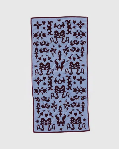 Baggu Unisex Bath Towel In Western Cut Outs In Blue