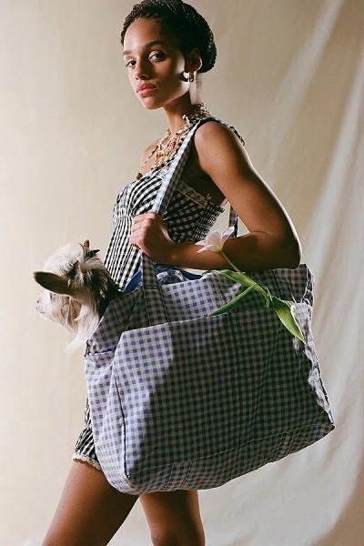 Baggu Uo Exclusive Gingham Cloud Carry-on Bag In Blue, Women's At Urban Outfitters