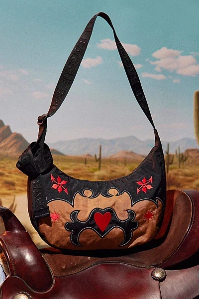 Baggu Western Applique Medium Nylon Crescent Bag In Western Applique, Women's At Urban Outfitters