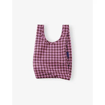 Baggu Womens Baby Houndstooth-print Woven Tote Bag