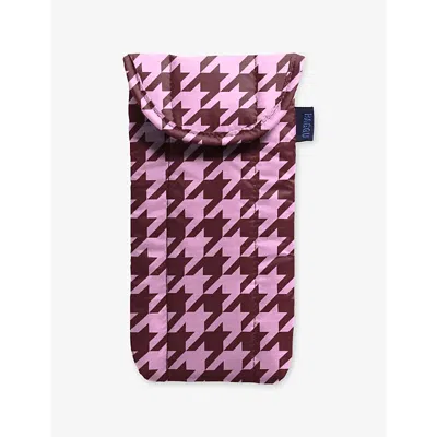 Baggu Womens Puffy Houndstooth Woven Glasses Case