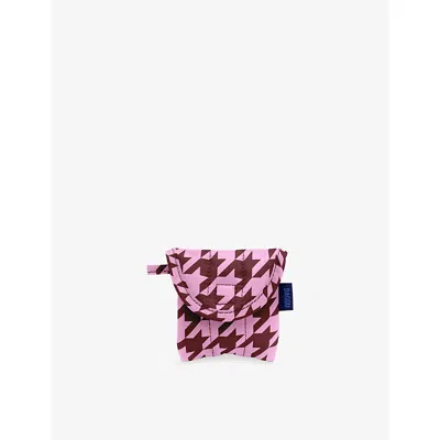 Baggu Womens Puffy Houndstooth-print Woven Earbuds Case