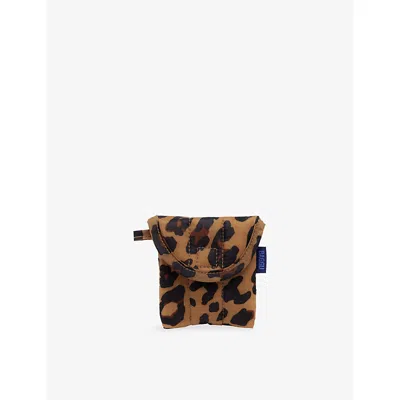 Baggu Womens Puffy Leopard-print Woven Earbuds Case