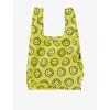 Baggu Womens Standard  Smiley-print Woven Tote Bag In Yellow