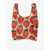 Baggu Womens Standard  Strawberry-print Woven Tote Bag In Brown
