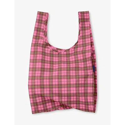 Baggu Womens Tartan-print Woven Tote Bag