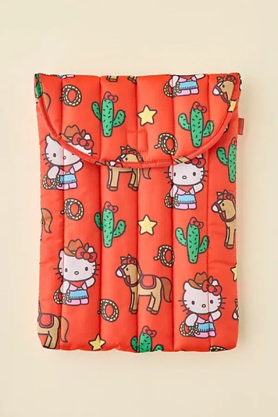 Baggu X Hello Kitty And Friends Puffy Quilted Laptop Sleeve In Hello Kitty Western At Urban Outfitters In Multi