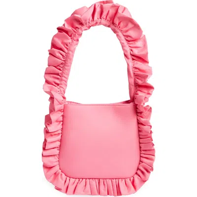 Baggy London Original Ruffle Twill Tote In Pink