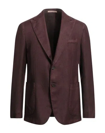 Bagnoli Sartoria Napoli Man Blazer Burgundy Size 42 Virgin Wool In Red