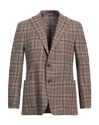 Bagnoli Sartoria Napoli Man Blazer Khaki Size 46 Virgin Wool, Cashmere In Beige