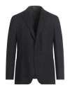 Bagnoli Sartoria Napoli Man Blazer Midnight Blue Size 44 Virgin Wool, Silk, Polyamide, Cashmere In Black