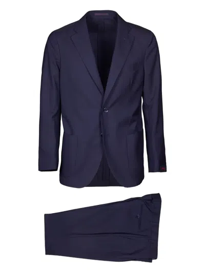 Bagnoli Sartoria Napoli Patch Pocket Single-breasted Suit In Blue