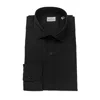 Bagutta Black Cotton Men Shirt With French Men's Collar In Black