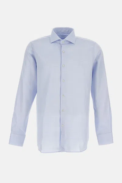 Bagutta Men Blue Classic Cotton Shirt