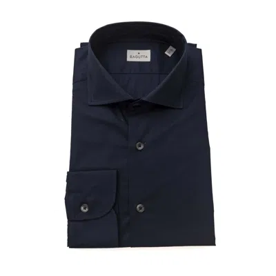 Bagutta Blue Cotton Men's Slim Men's Shirt