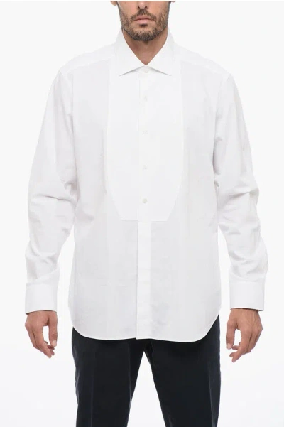 Bagutta Cotton Tuxedo Shirt With Spread Collar