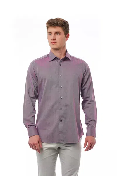 Bagutta Burgundy Cotton Men Men's Shirt