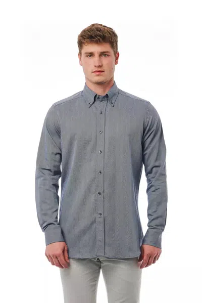 Bagutta Blue Cotton Men Men's Shirt