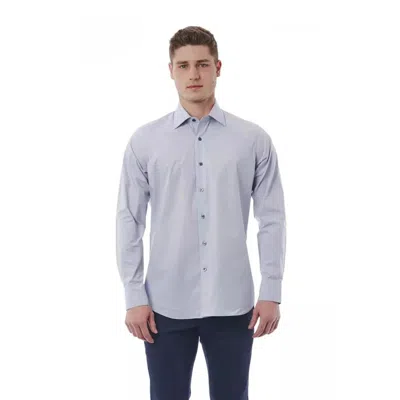 Bagutta Gray Cotton Dress Men's Shirt In Blue