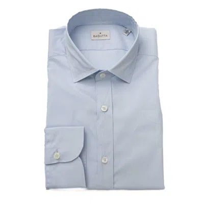 Bagutta Light Blue Cotton Men Men's Shirt In Multi