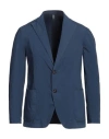 Bagutta Man Blazer Slate Blue Size 36 Cotton, Elastane In Blue