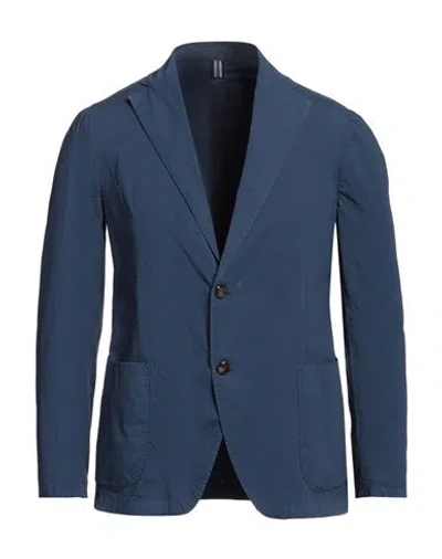 Bagutta Man Blazer Slate Blue Size 36 Cotton, Elastane