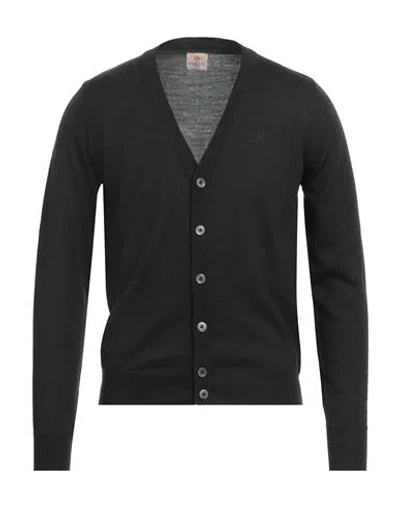 Bagutta Man Cardigan Charcoal Size S Merino Wool, Acrylic In Grey
